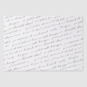 French Café Conversations Sepia Words and Phrases Tissue Paper
