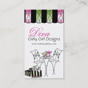 French Cafe Girly Girl Diva Business Cards