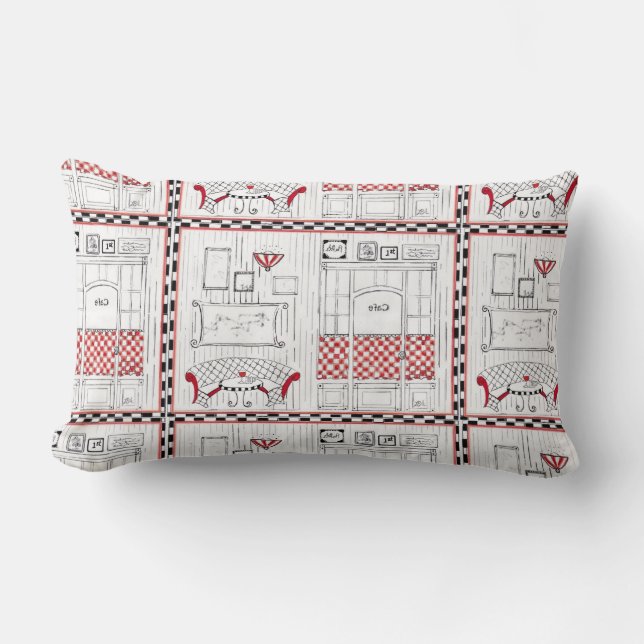 "French Cafe Lumbar Pillow (Front)