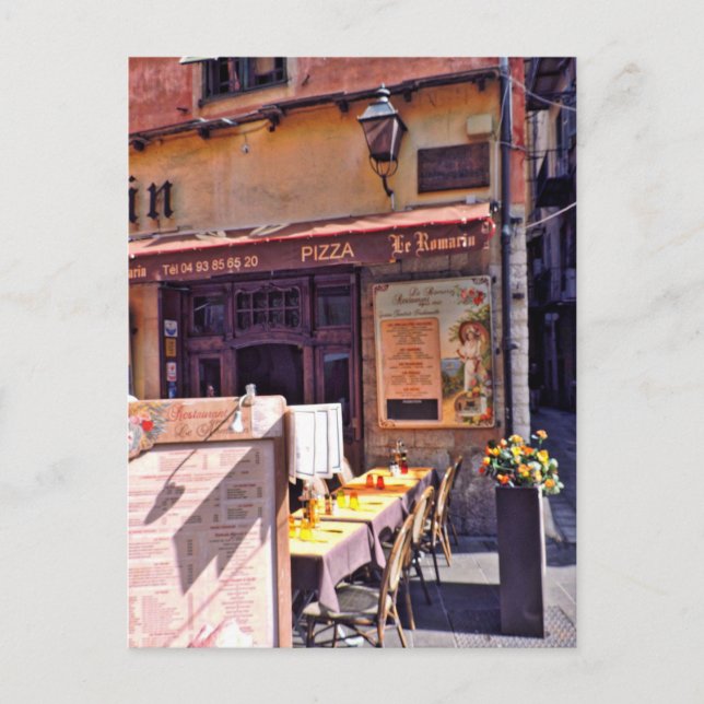French cafe scene postcard (Front)