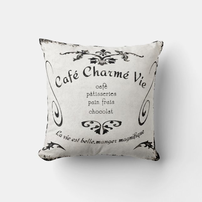 French Cafe Sign - Pillow (Front)