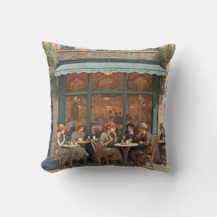 French Cafe Throw Pillow