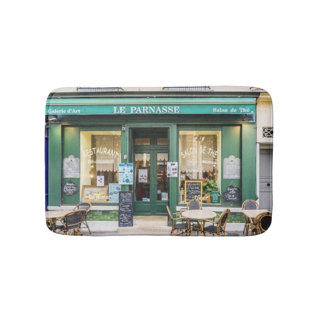 French cafes: Versailles cozy scene. Bath Mat (Front)