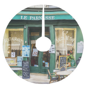 French cafes: Versailles cozy scene. Brushed Polyester Tree Skirt