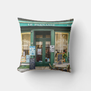 French cafes: Versailles cozy scene. Throw Pillow