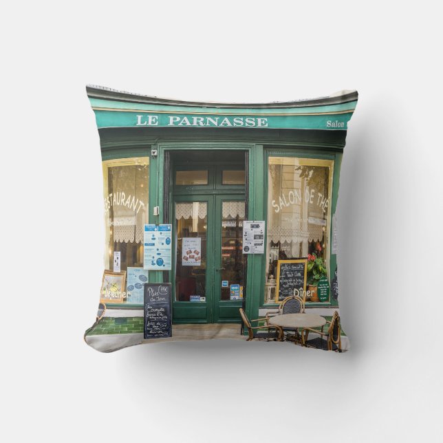 French cafes: Versailles cozy scene. Throw Pillow (Front)