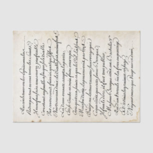 French Calligraphy Vintage Script Parchment Tissue Paper
