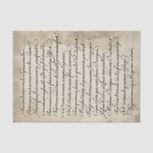 French Calligraphy Vintage Script Tissue Paper
