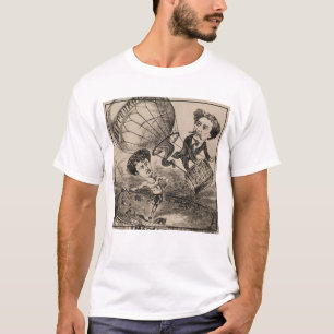 French Caricature Of Balloonist In Hot Air Balloon T-Shirt