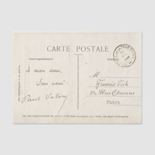 French Carte Postale Decoupage Vintage  Tissue Paper