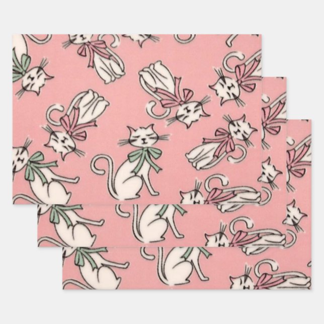 French Cats Wrapping Paper Sheet (Set)