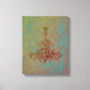 French Chandelier CHANGE COLOR - Wrapped Canvas