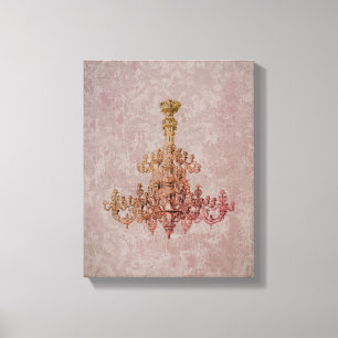 French Chandelier CHANGE COLOR - Wrapped Canvas