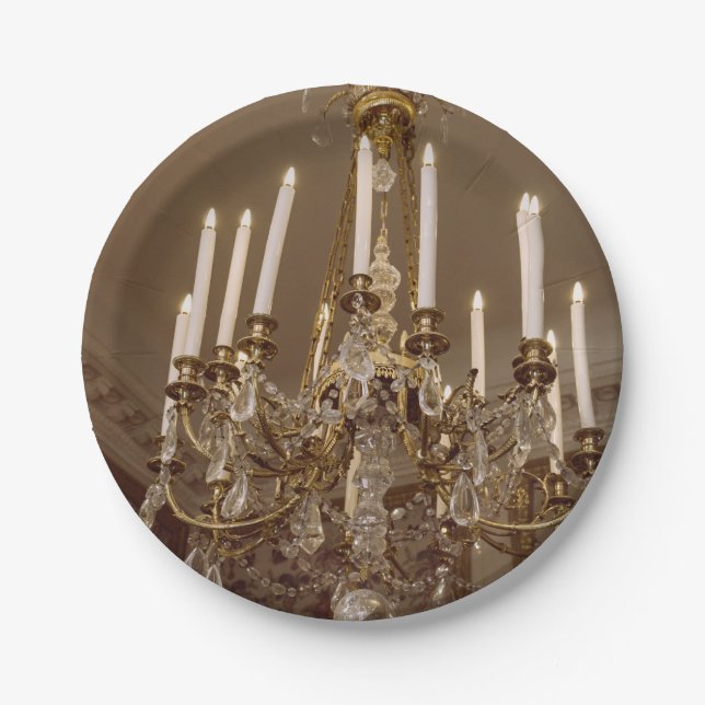 French Chandelier, Rococo In Paris Paper Plate (Front)