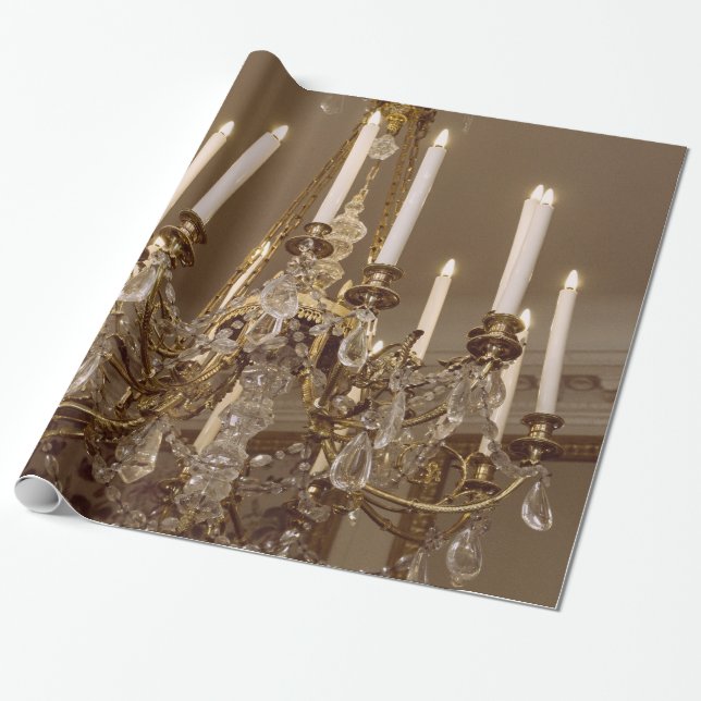 French Chandelier, Rococo In Paris Wrapping Paper (Unrolled)