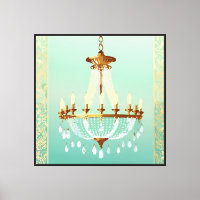 French Chandelier Wall Art Canvas 40x40 inch 