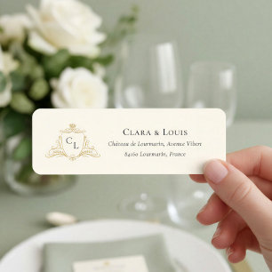 French Château Monogram Wedding Return Address