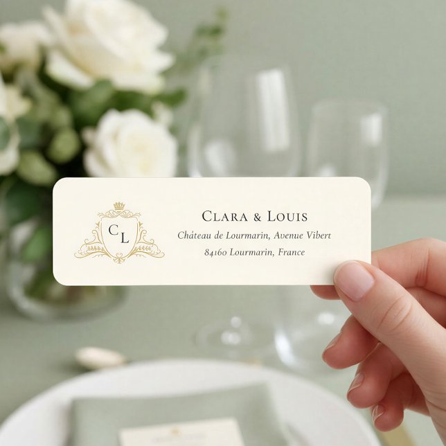 French Château Monogram Wedding Return Address (Creator Uploaded)