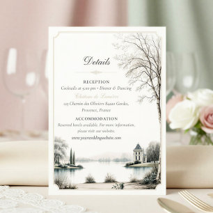French Château Secret Garden Wedding Detail Enclosure Card