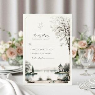 French Château Secret Garden Wedding Response Card