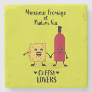 French cheese and wine gifts  stone coaster