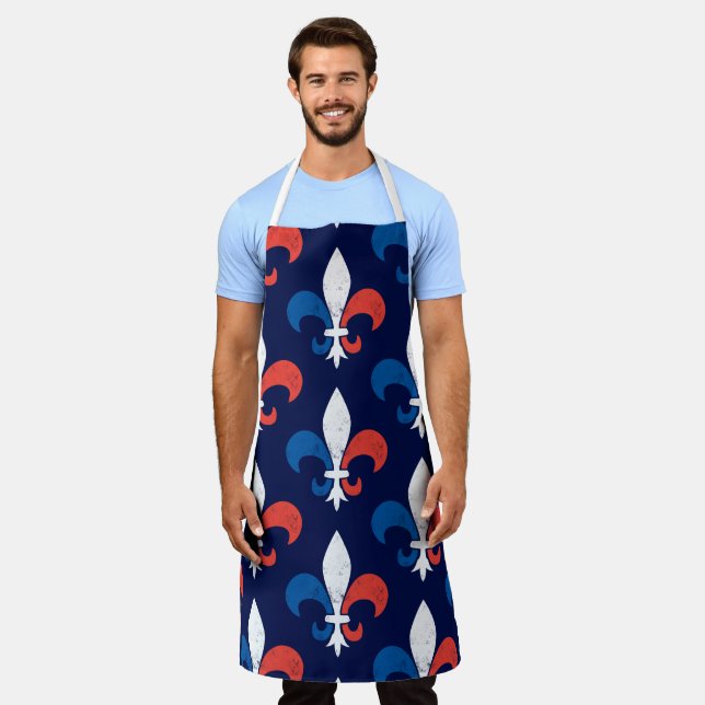 French Chef Fleur de Lys Celebrate France Apron (Worn)