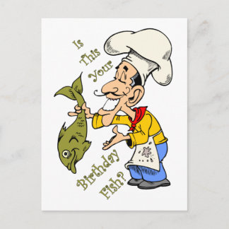 French Chef ~ Is This Your Birthday Fish? Postcard