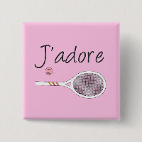 French Chic J'adore Tennis Player Design Pink