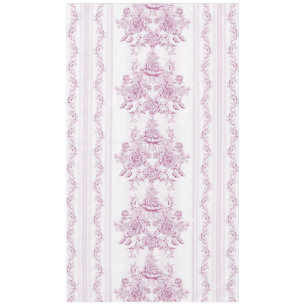 French chic,pink,toile,floral,pattern,victorian,Fl Tablecloth