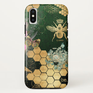 French chic, victorian,bee,floral,gold foil, belle Case-Mate iPhone case