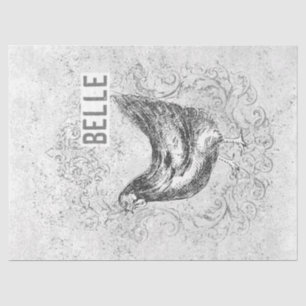 French Chicken Hen Belle Grunge Vintage Decoupage  Tissue Paper