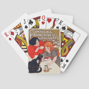 French Chocolate Party Steinlen Art Playing Cards