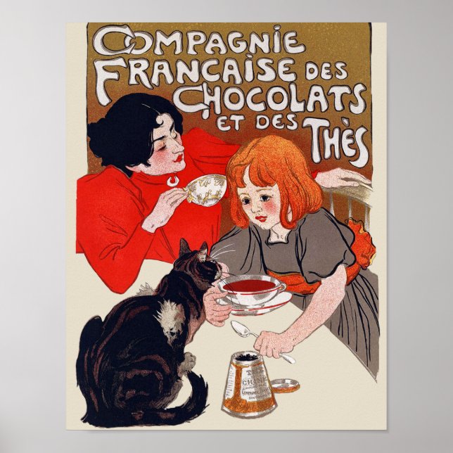 French Chocolate Party Steinlen Art Poster (Front)