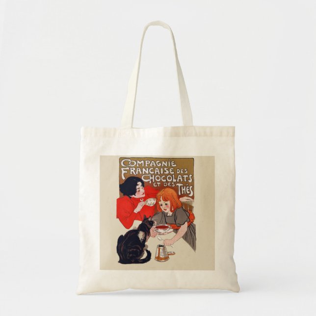 French Chocolate Party Steinlen Art Tote Bag (Front)