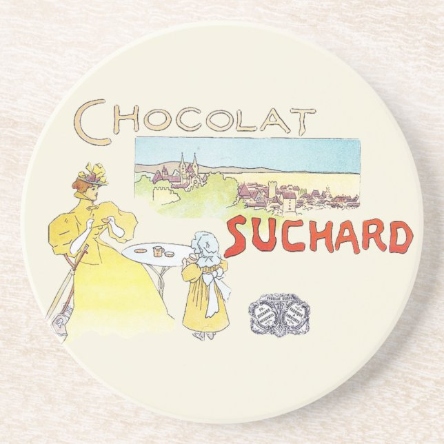 French Chocolate Victorian Candy Sugar Coaster (Front)