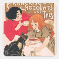 French Chocolates and Teas Vintage Steinlen Poster