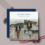 French Christmas Joyeux Noël Nautical Beach Photo  Holiday Card<br><div class="desc">Send festive wishes with a chic, nautical twist! This Christmas card features "Joyeux Noël" in beautiful French typography, making it perfect for sharing your holiday joy. The beach-themed photo adds a special touch, especially for couples. Its modern and rustic design in soft blue brings a coastal vibe to your greetings,...</div>
