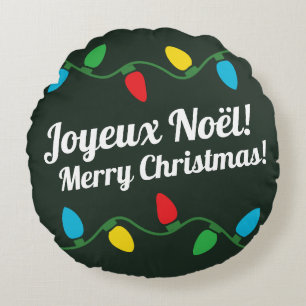 French Christmas Round Pillow