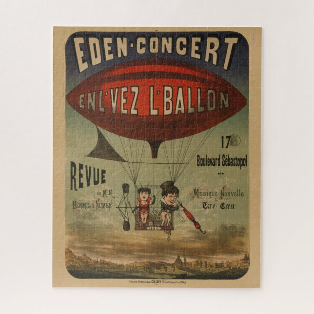 French Circus Poster Of Two Performers In Airship Jigsaw Puzzle (Vertical)