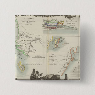 French Colonies in Africa 2 Inch Square Button