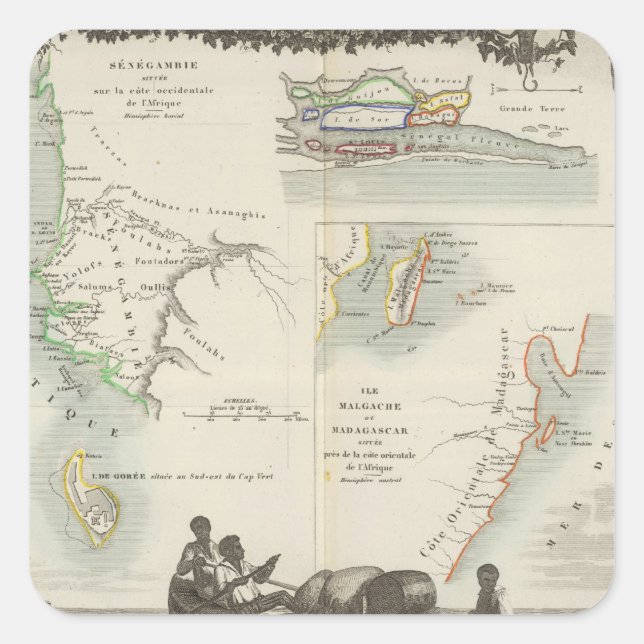 French Colonies in Africa Square Sticker (Front)