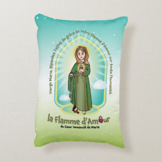 French Color Bg Kids FOL Mary Icon + Unity Prayer  Accent Pillow