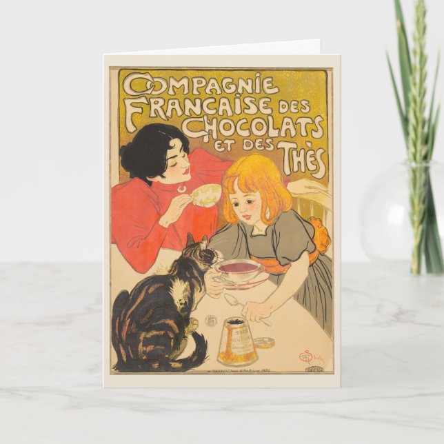 French Company of Chocolates and Teas, Art Nouveau Card (Front)