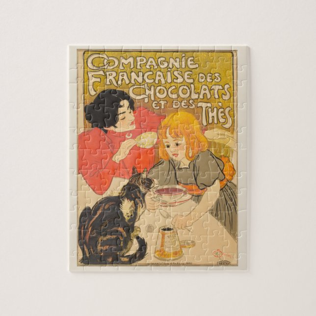 French Company of Chocolates and Teas, Art Nouveau Jigsaw Puzzle (Vertical)