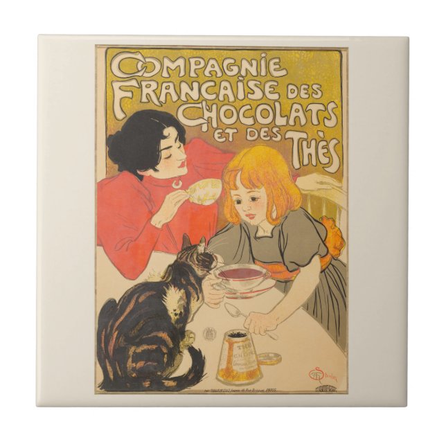 French Company of Chocolates and Teas, Art Nouveau Tile (Front)
