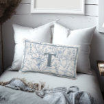 French Cottage Blue White Floral Monogram Lumbar Pillow<br><div class="desc">With a romantic blue and white floral design these monogram pillows are reminiscent of French cottages and perfect for creating cozy spaces.</div>
