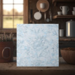 French Cottage Dusty Blue Floral Tile<br><div class="desc">With a romantic dusty blue floral design these tiles are reminiscent of French cottages and cozy spaces. A unique addition to kitchen or bathroom backsplashes.</div>