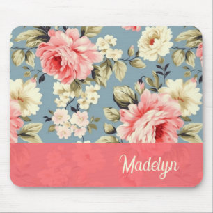 French Cottage Garden Floral Chic Shabby Mouse Pad