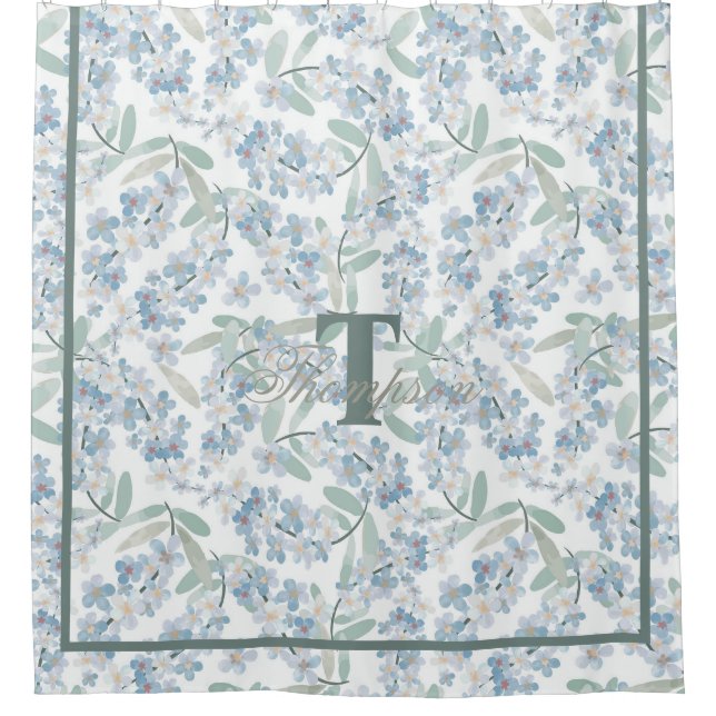 French Cottage Sage Green Floral Monogram (Front)