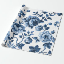 French Cottagecore Blue Floral Patterns